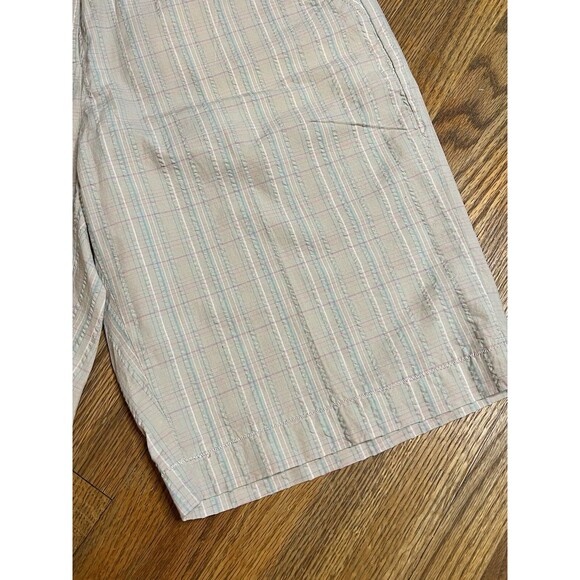 Woolrich Women’s Bermuda Khaki Checkered Shorts Size 6 NWT Pink Blue - Picture 2 of 13